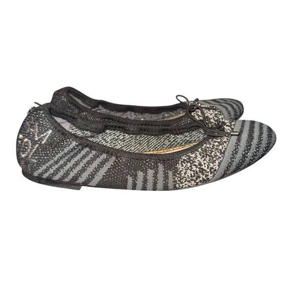 Sam Edelman Women's Felicia Ballet Flat Tweed Black, Gray, Striped Size 6 - Picture 2 of 9